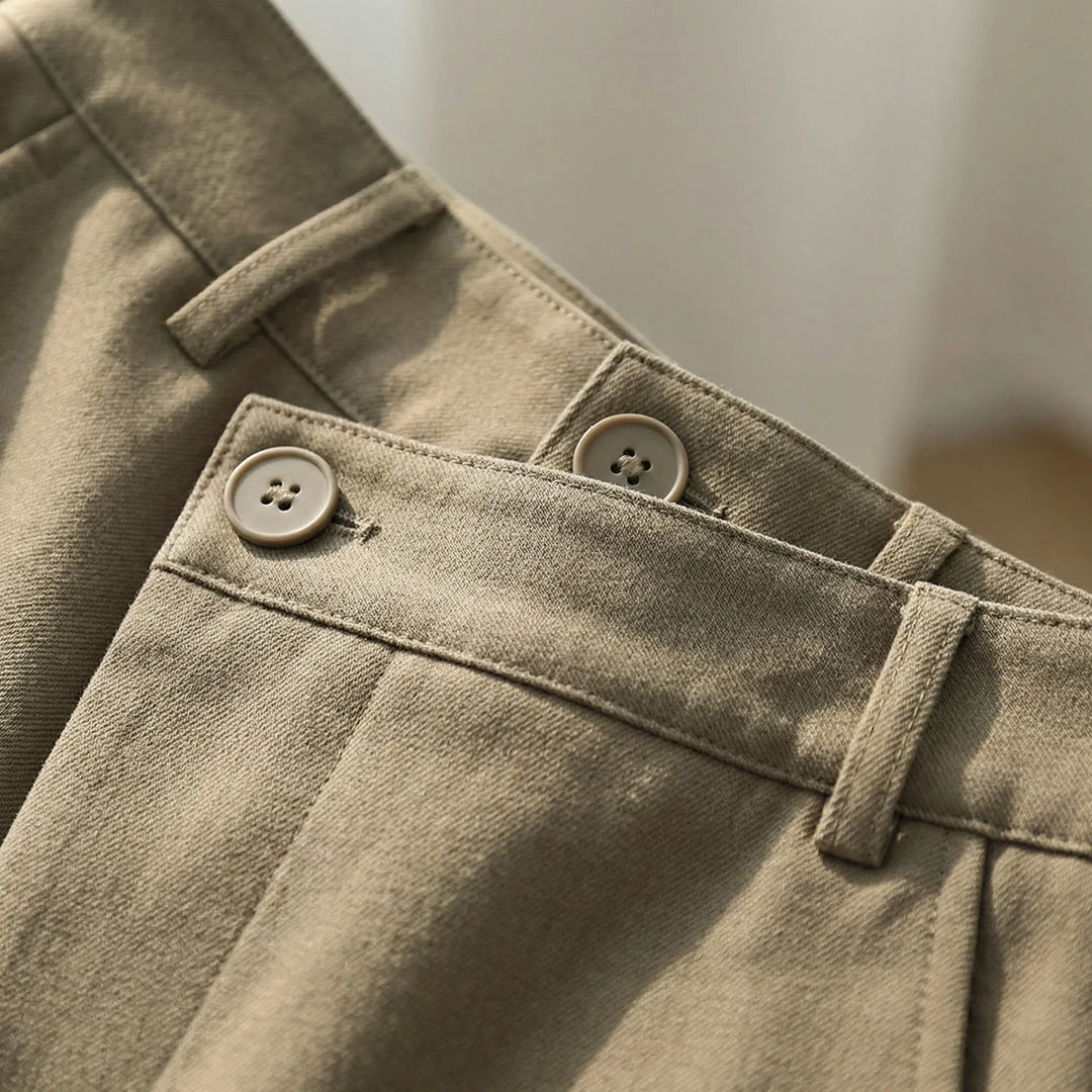 Women's Wide-Leg Trousers with Asymmetric Waist Detail