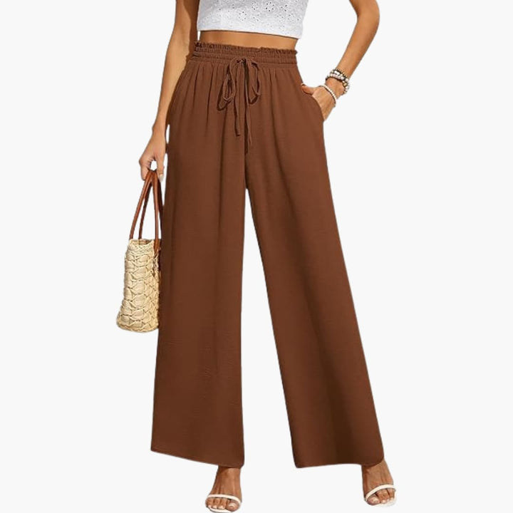 Women's Wide-Leg Trousers with Drawstring Waistband