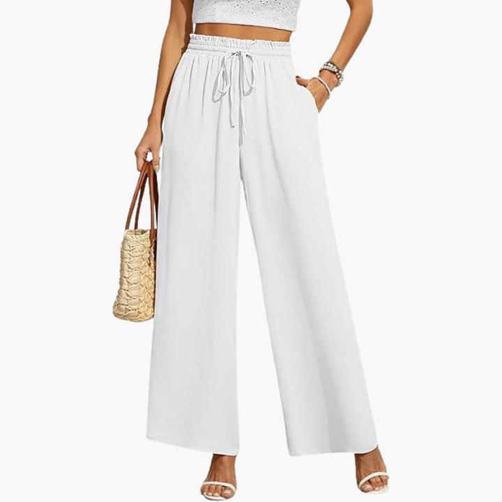 Women's Wide-Leg Trousers with Drawstring Waistband