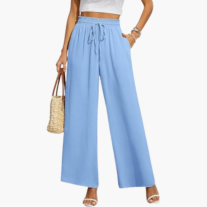 Women's Wide-Leg Trousers with Drawstring Waistband
