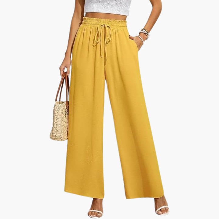 Women's Wide-Leg Trousers with Drawstring Waistband