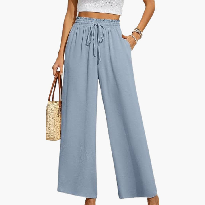 Women's Wide-Leg Trousers with Drawstring Waistband