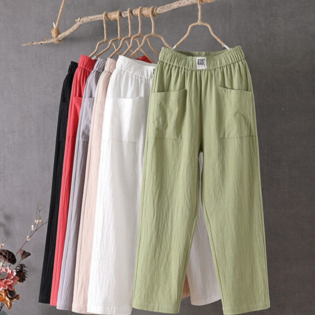 Women's Wide-Leg Trousers with Elastic Waist