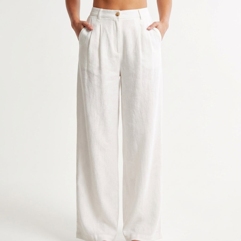 Women's Wide-Leg Trousers with Pockets