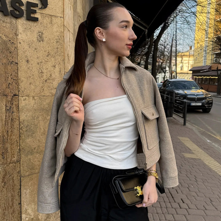 Women's Zip-Front Bomber Jacket
