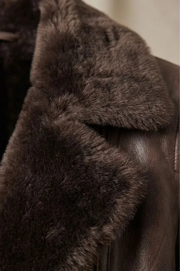 Women's Zip-Front Jacket with Fur-Trimmed Collar